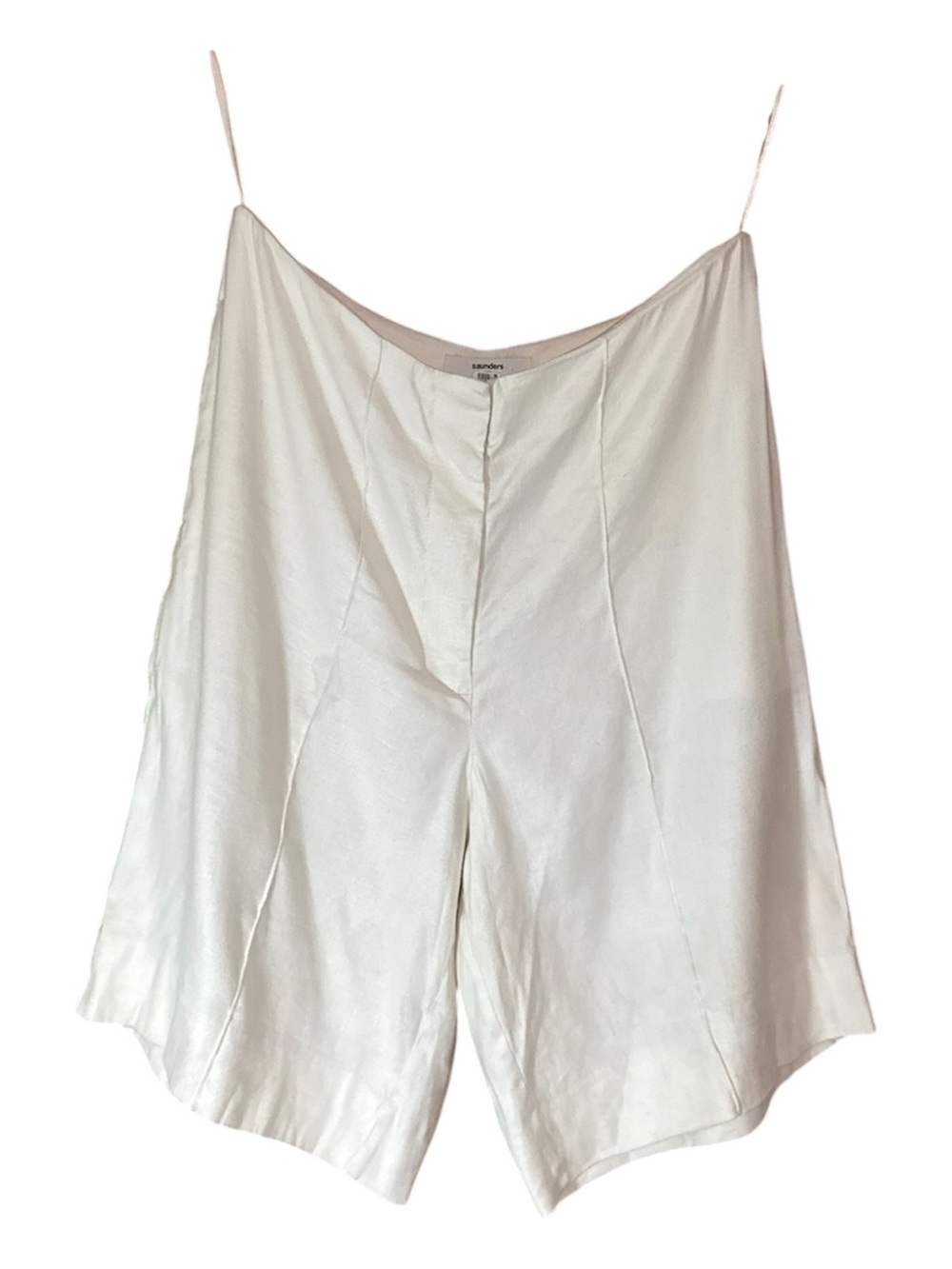 SAUNDERS RTR Women’s Linen Blend Light Cream Wide-Leg Flat Front Shorts Size 6